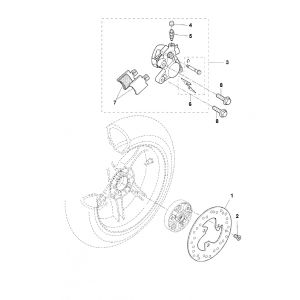 Remklauw - Remschijf achterzijde Yamaha Aerox 50 2-takt LC