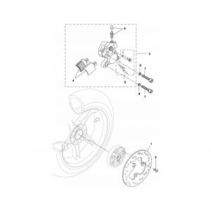 Remklauw - Remschijf achterzijde Yamaha Aerox 4-takt 2014