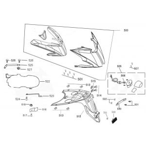 Achterspatbord-Achterlicht China R8 flat mat antraciet