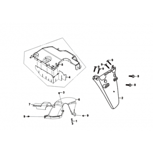 Achterspatbord Sym Fiddle II Euro 4 (WH-006) White