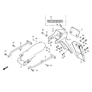 Achterspatbord Honda MB50/MB80