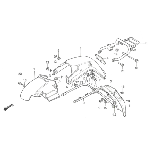 Achterspatbord - Achterdrager Honda MTX 50