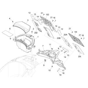 Achterspatbord - Accubak Piaggio Liberty 125 IGET 3V IE ABS Euro 4 2015-2019