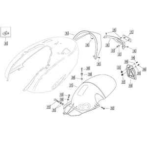 Achterspatbord  Aprilia Habana 2-takt (Morini motor) 1999-2004