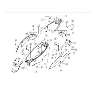 Motorschermen - Helmbak - Achterdrager Kymco New Dink 4-takt wit
