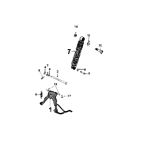 Schokbreker - Middenstandaard Peugeot Speedfight 4 50 4-takt AC Roodzwart