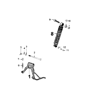 Schokbreker - Middenstandaard Peugeot Ludix 12 zwart