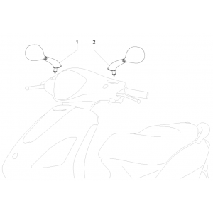 Spiegels Piaggio Fly 125 IE 4-takt 3V Euro 3