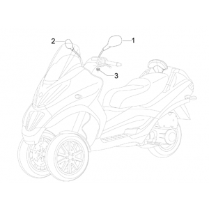 Spiegels Piaggio MP3 300 LT Sport 2009-2014 sterwit 595