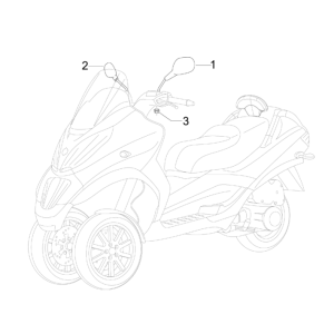 Spiegels Piaggio MP3 300 LT Sport 2009-2014 grijs pulsar 711/B
