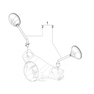 Spiegels Vespa GTS 300 ie 2008-2016 (met en zonder ABS)