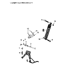 Schokbreker - Middenstandaard Peugeot Citystar 50 Zwart