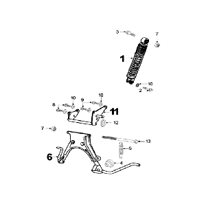 Schokbreker - Middenstandaard Peugeot Speedfight 2 50 2-takt AC Zwart