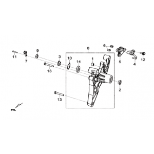 Achtervork / achtertelescoop Sym Joymax 300I ABS E3 2014-2016