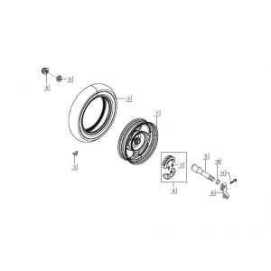 Achterwiel - Remschoenen Kymco Sento 50 4-takt Spring Wit