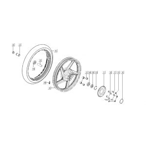 Achterwiel - Achtertandwiel Kymco K-Pipe 4-takt Glans Zwart