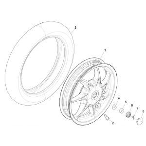 Achterwiel Piaggio Liberty 125 IGET 3V ABS Euro 5