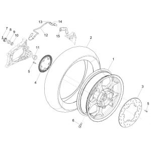 Achterwiel - Remschijf  Piaggio MP3 300 ie LT Business - Sport (met en zonder ABS) 2016-2018