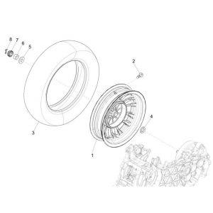 Achterwiel Vespa Sprint 50 4-takt IGET 3V Euro 4