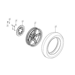 Achterwiel - Remschijf Agility 16+ 125 Mat Metallic Silver