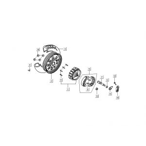 Achterwiel - Remschoenen Kymco DJ 2-takt Zilver