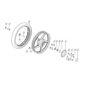 Achterwiel - Achtertandwiel Kymco K-Pipe 125
