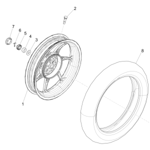 Achterwiel Piaggio Liberty 50 4-takt AC IGET 3V Euro 5