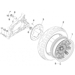 Achterwiel - Remschijf  Piaggio MP3 300 LT Sport 2009-2014