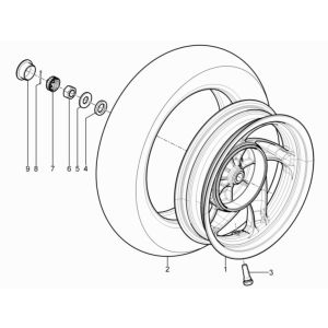 Achterwiel Piaggio Typhoon 50 2-takt Euro 3 2011