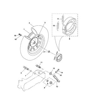 Achterwiel Yamaha Bw's 2-takt