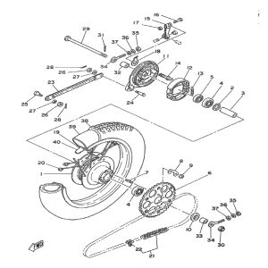 Achterwiel Yamaha DT-50 MX
