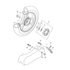 Achterwiel Yamaha Jog-R 50 2-takt AC