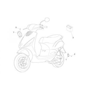 Accu - Claxon - Startrelais Piaggio Zip 2000 2-takt AC