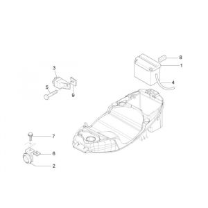 Accu - Claxon - Startrelais Piaggio Liberty 4-takt