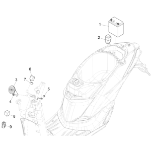 Accu - Claxon - Startrelais Piaggio Liberty 50 4-takt AC