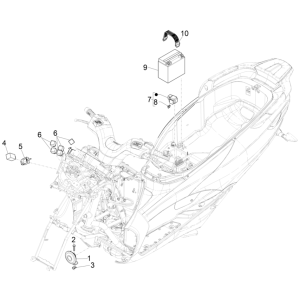Accu - Claxon - Startrelais Piaggio MP3 350 Maxi Sport ABS Euro 4 2018-2020