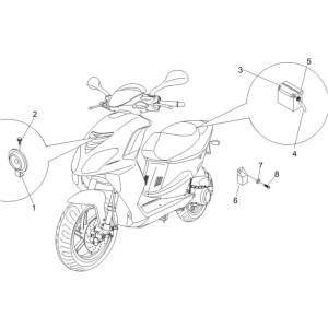 Accu - Claxon - Startrelais Piaggio NRG Power DD 50 2-takt LC 2007-2017