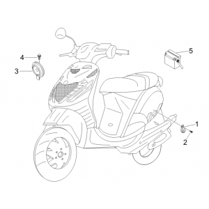 Accu - Claxon - Startrelais Piaggio Zip 50 SP 2-takt LC 2006-2013