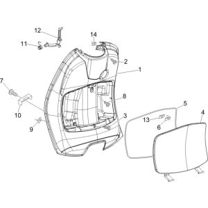 Beenschild Vespa LX 50 2-takt AC