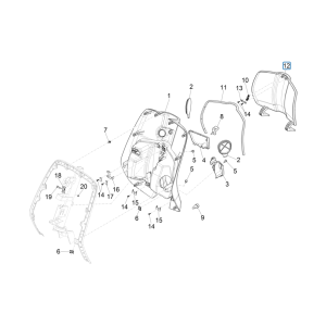 Beenschild Vespa Sprint 4-takt 3V (euro4 injectie IGET) White fusion 544