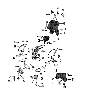 Voorkap  - Beenschild Peugeot Speedfight 4 50 4-takt AC Roodzwart