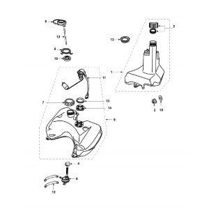 Benzinetank - Tankvlotter - Olietank Peugeot Speedfight 2 50 2-takt LC Euro 2