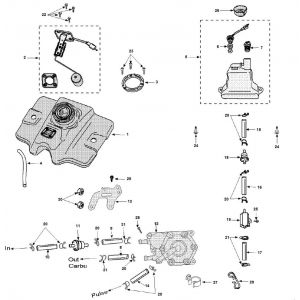 Benzinetank - Tankvlotter - Benzinepomp Peugeot Speedfight 3 50 4-takt AC