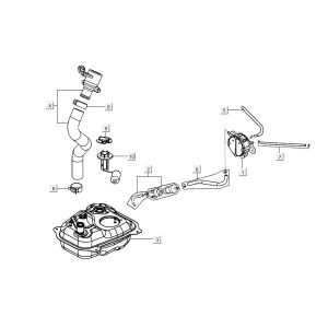 Benzinetank - Tankvlotter - Benzinepomp Agility 16+ 125 Mat Metallic Silver