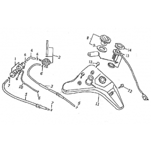 Benzinetank - Tankvlotter - Vacuümkraan Santini Firenze 125