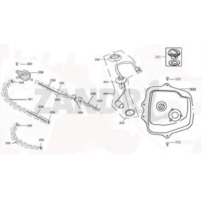 Benzinetank - Tankvlotter - Vacuümkraan Santini Capri zilver