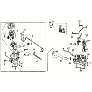 Benzinetank / benzinvlotter Sym Orbit III 125I E4