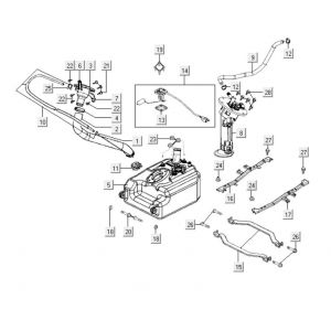 Benzinetank - Tankvlotter - Vacuümkraan Kymco People S 300i