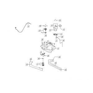 Benzinetank - Tankvlotter - Vacuümkraan Kymco Sento 50 4-takt Zwart Glans