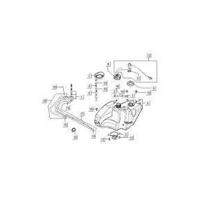 Benzinetank - Tankvlotter - Vacuümkraan Kymco Super9 2-takt nieuw model zilver